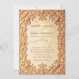 Invitation Dentelle victorienne crémeuse Mariage romantique