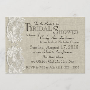 Invitation Dentelle Vintage blanche et Fête des mariées de co