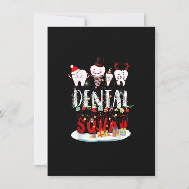 Invitation Dentist Christmas Dental Squad Lumières Drôle Pour (Devant)