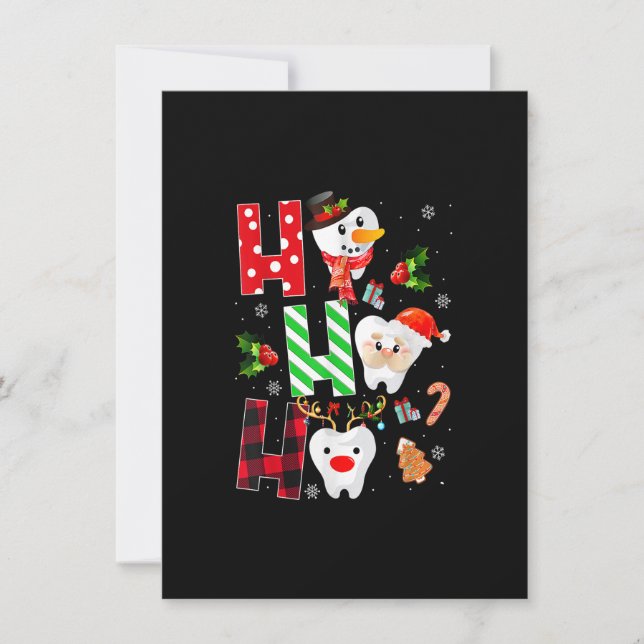 Invitation Dentist Christmas funny tooth Dental vend Red Plai (Devant)