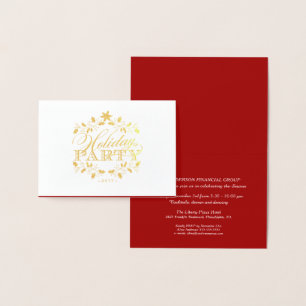 Invitation d'entreprise de fête de vacances d'or