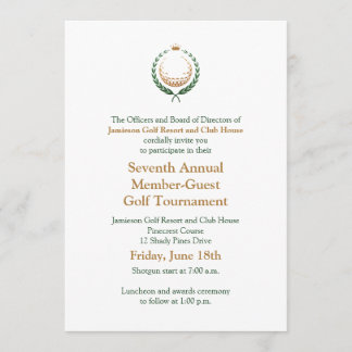 Invitation d'entreprise de tournoi de golf