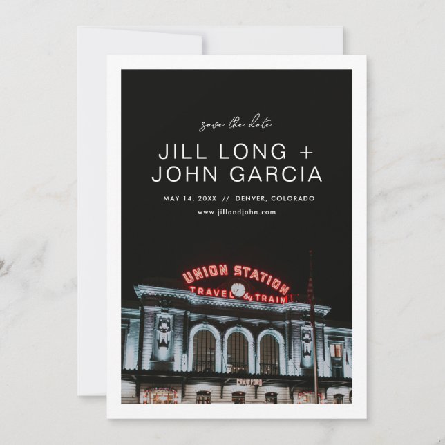 Invitation Denver Union Station Enregistrer la date (Devant)