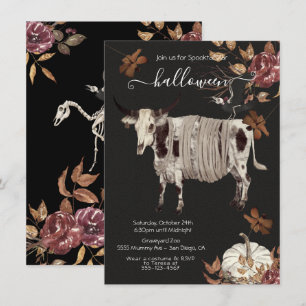 Invitation Déplaisant Moody Halloween Cow & Crow