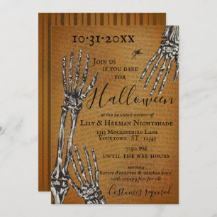 Invitation Déplaisant Skeleton Hands Halloween Party Invitati