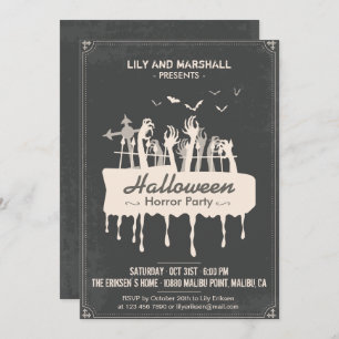 Invitation déplaisante de partie d'horreur de