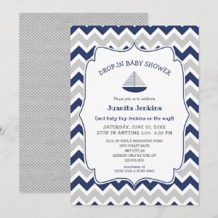 Invitation Déposer dans un baby shower de voilier