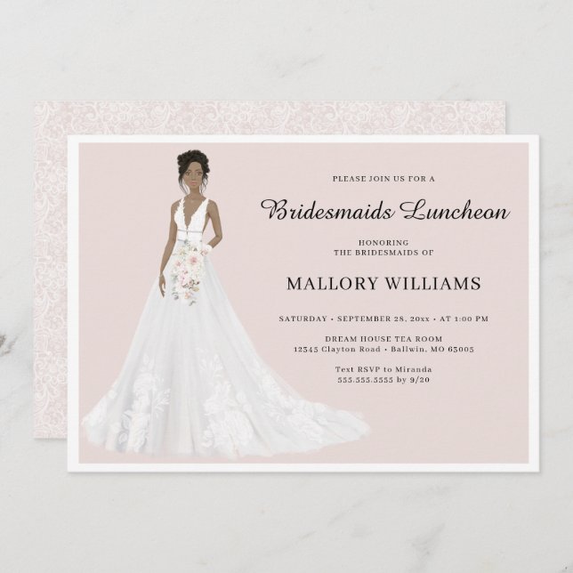 Invitation d'épouses pour déjeuner nuptiale (Devant / Derrière)