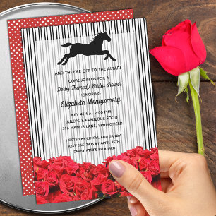 Invitation Derby Fête des mariées Red Roses Racehorse