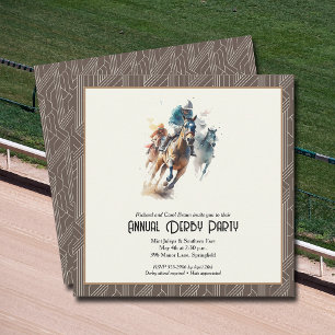 Invitation Derby Hors et Jockeys Parti Brown