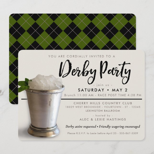 Invitation Derby | Jus de menthe (Devant / Derrière)