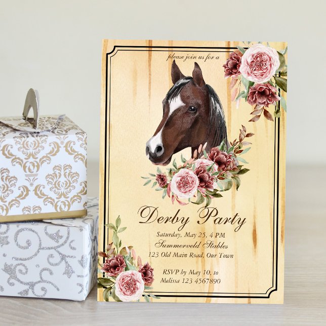 Invitation Derby party, cheval, fête équestre (Créateur téléchargé)