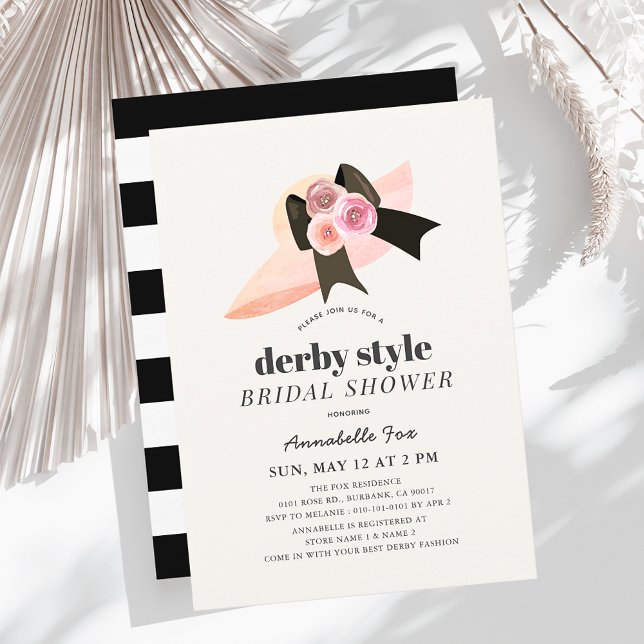 Invitation Derby Style Big Casquette Rose Fête des mariées (Créateur téléchargé)