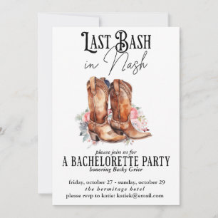 Invitation Dernier Bash à Nash Bachelorette Party Floral