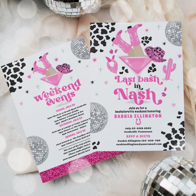 Invitation Dernier Bassin À Nash Bachelorette Week-End Itinér (Créateur téléchargé)