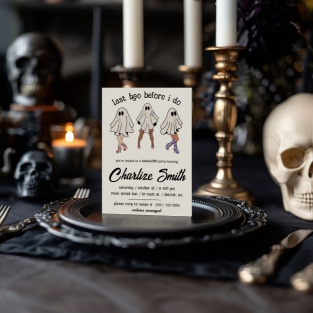 Invitation Dernier Boo Avant Moi ! Halloween Bachelorette (Créateur téléchargé)