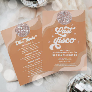 Invitation Dernier Disco Retro 70 Bachelorette Week-end Itiné
