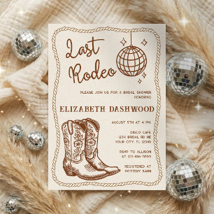 Invitation Dernier Rodéo Disco Cowgirl Enterrement de Vie de