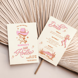 Invitation Dernier Rodéo Itinéraire Rétro de Cowgirl Bach