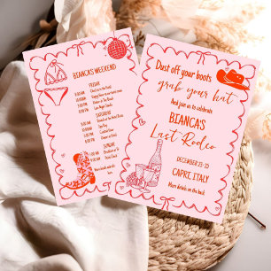 Invitation Dernier rodéo Nashville Bachelorette Weekend Party