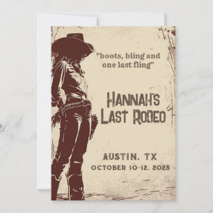 Invitation Dernier Rodeo Western Bachelorette Week-end