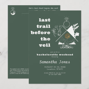 Invitation Dernier sentier vert avant Veil Glamping Bachelore
