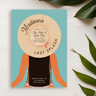 Invitation Dernier Splash Brunette Bachelorette Pool Party