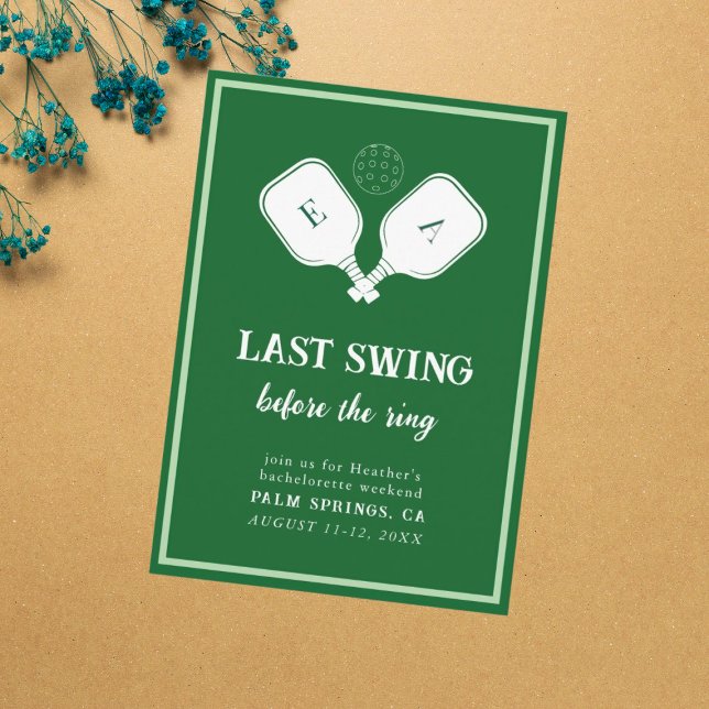 Invitation Dernier Swing avant la Bachellorette Pickleball de (Créateur téléchargé)