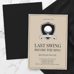 Invitation Dernier Swing avant la fête de bachelor de golf po