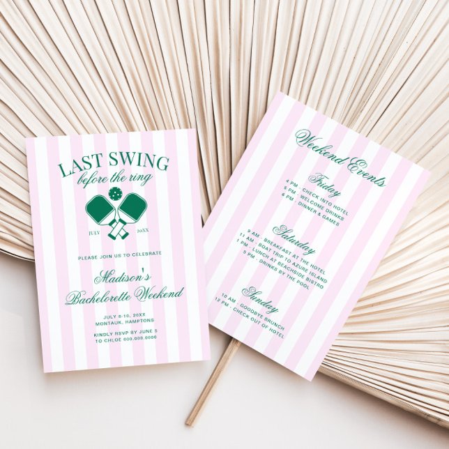 Invitation Dernier Swing Avant Le Bach De Pickleball Retro Ri (Créateur téléchargé)