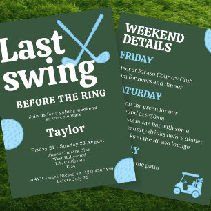 Invitation Dernier Swing Avant Le Bachelor De Golf Ring