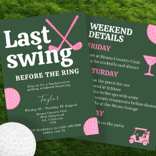 Invitation Dernier Swing Avant Le Bachelorette De Golf Ring