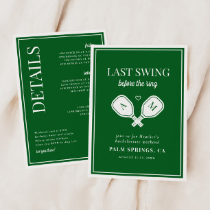 Invitation Dernier Swing avant le Ring Pickleball Bach Weeken