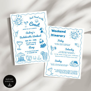 Invitation Dernier Toast Sur La Côte Bachelorette Week-End