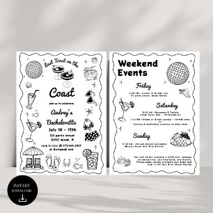 Invitation Dernier Toast Sur La Côte Bachelorette Week-End