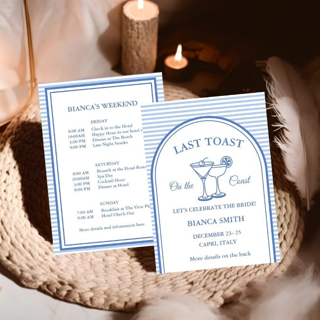 Invitation Dernier toast sur la côte Bachelorette Week-end de (Créateur téléchargé)