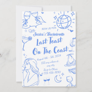Invitation Dernier Toast Sur La Côte Bachelorette Week-End Pa