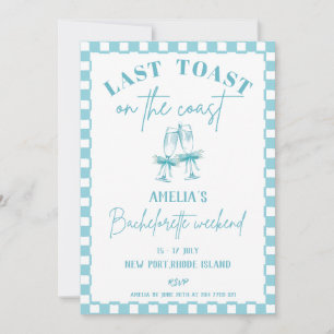 Invitation Dernier toast sur la côte Blue Bachelorette fête