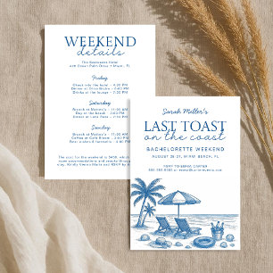 Invitation Dernier toast sur la côte Fête de Bachelorette pla