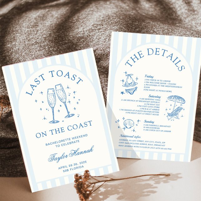 Invitation Dernier Toast sur la Côte Itinéraire de la Bachelo (Créateur téléchargé)