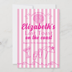 Invitation Dernier Toast sur la Côte pour la Soirée de Plage 