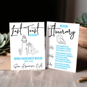 Invitation Dernier toast sur la côte Week-end Bachelorette Pa