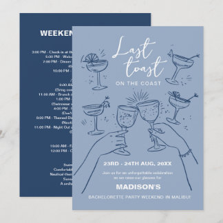 Invitation Dernier toast sur la plage de la Côte Bachelorette