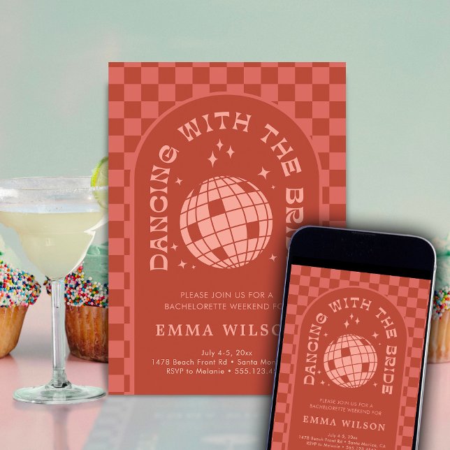 Invitation Dernier week-end de fête de Bachelorette Disco de  (Créateur téléchargé)