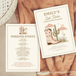 Invitation Dernier week-end Rodeo Cactus Bachelorette