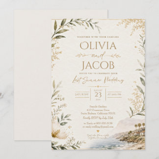 Invitation Dernière Célébration de Mariage d'Été
