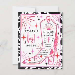 Invitation Dernière Cowgirl de Rodéo Itinéraire d'Enterrement