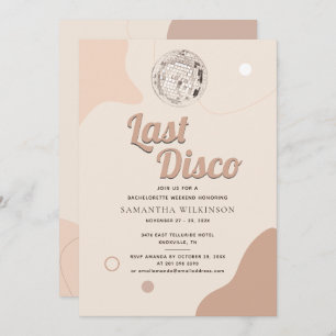 Invitation Dernière Disco Bachelorette Rétro 70 Week-end Itin