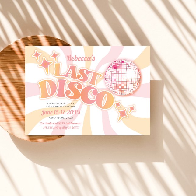 Invitation Dernière disco Super rose (Créateur téléchargé)