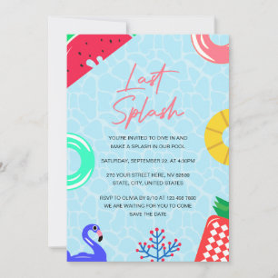 Invitation Dernière Fête au Piscine avant le Mariage